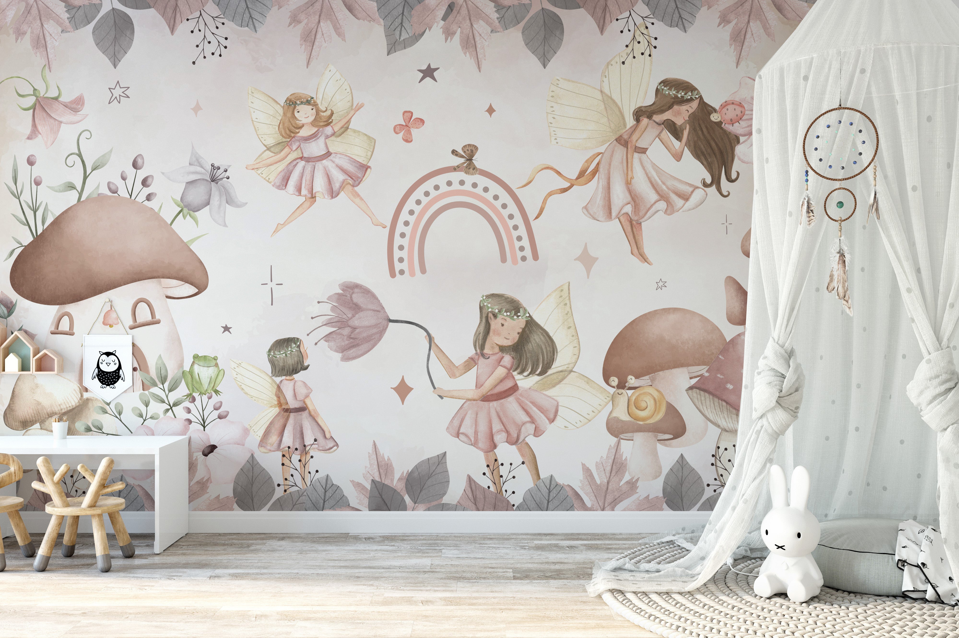 Enchanted Forest Fairies Wallpaper for storybook charm