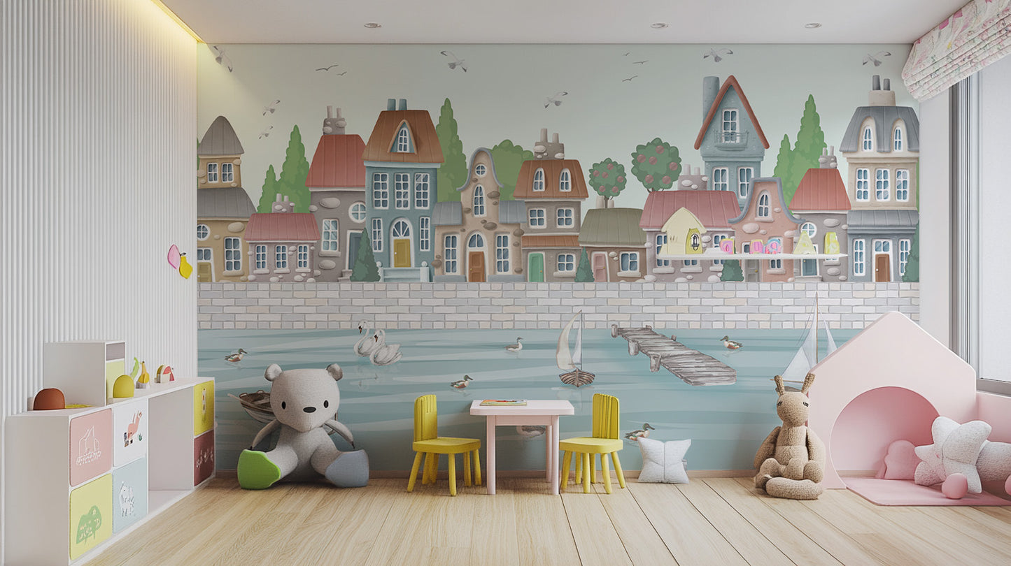 Waterfront City Wall Mural