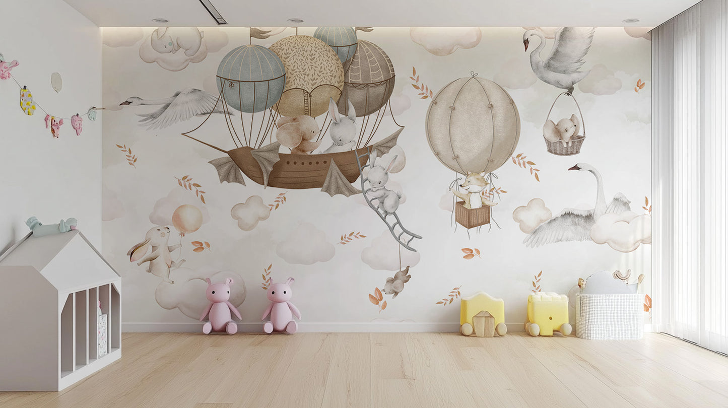 Cloud-Hopping Critters Mural