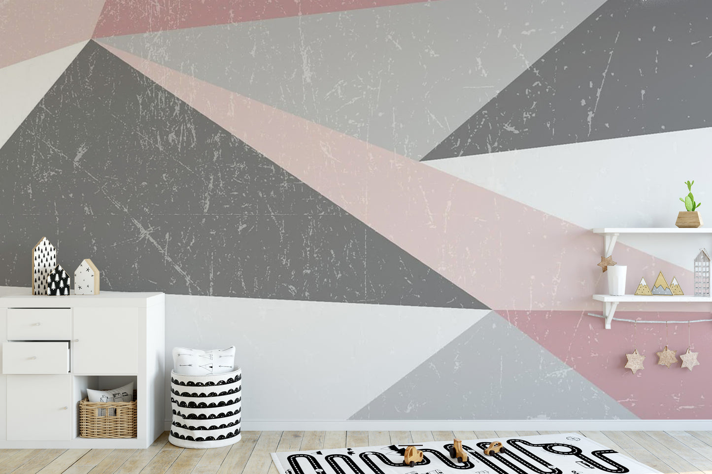 Scandinavian Grunge Triangle Wall Mural
