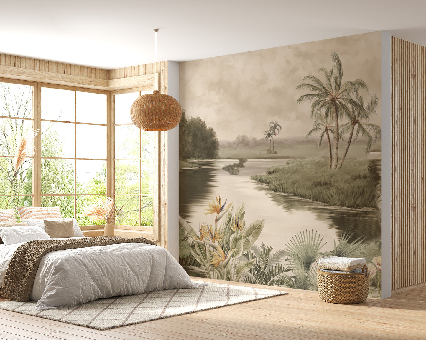 Tranquil Lake Natural Mountainous Art Wall Mural