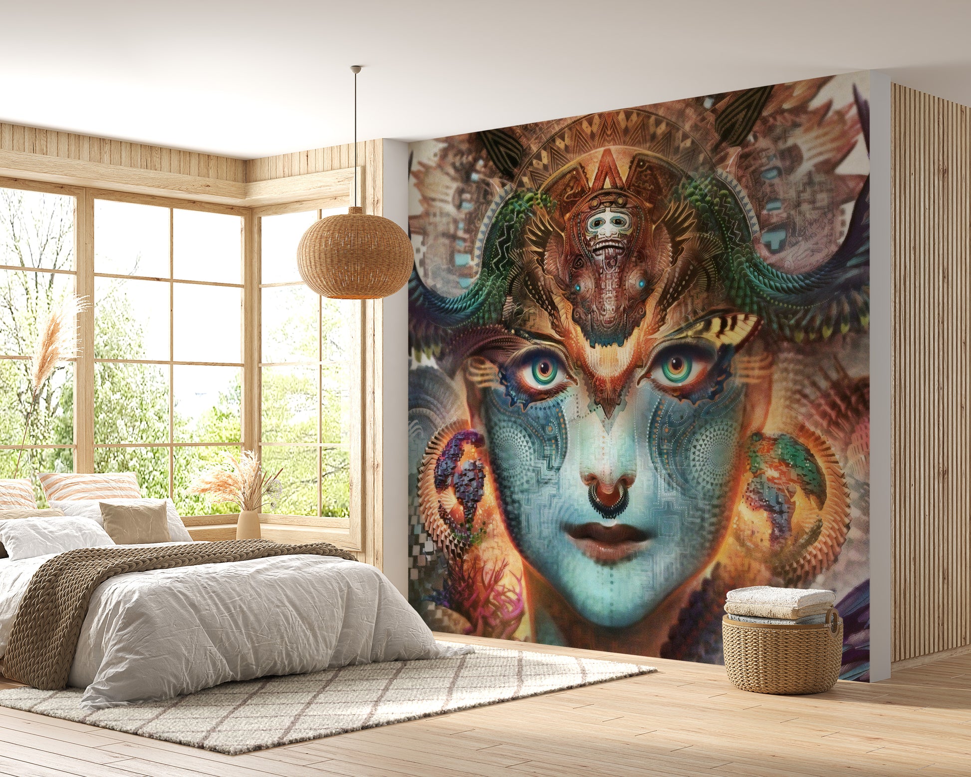 Lady Dragon Face Wall Mural
