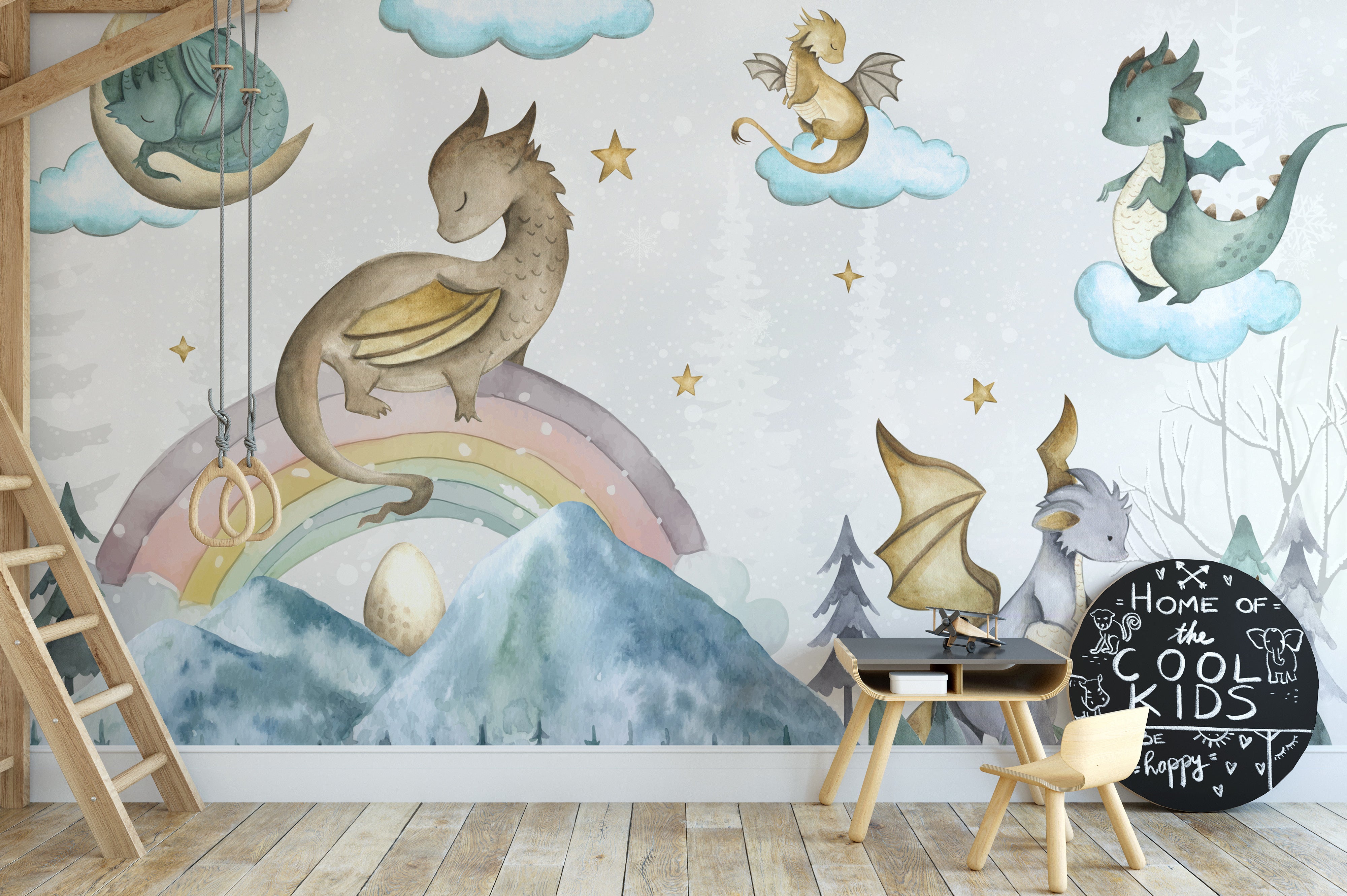 Mystical Dragon Wallpaper Mural with fierce design