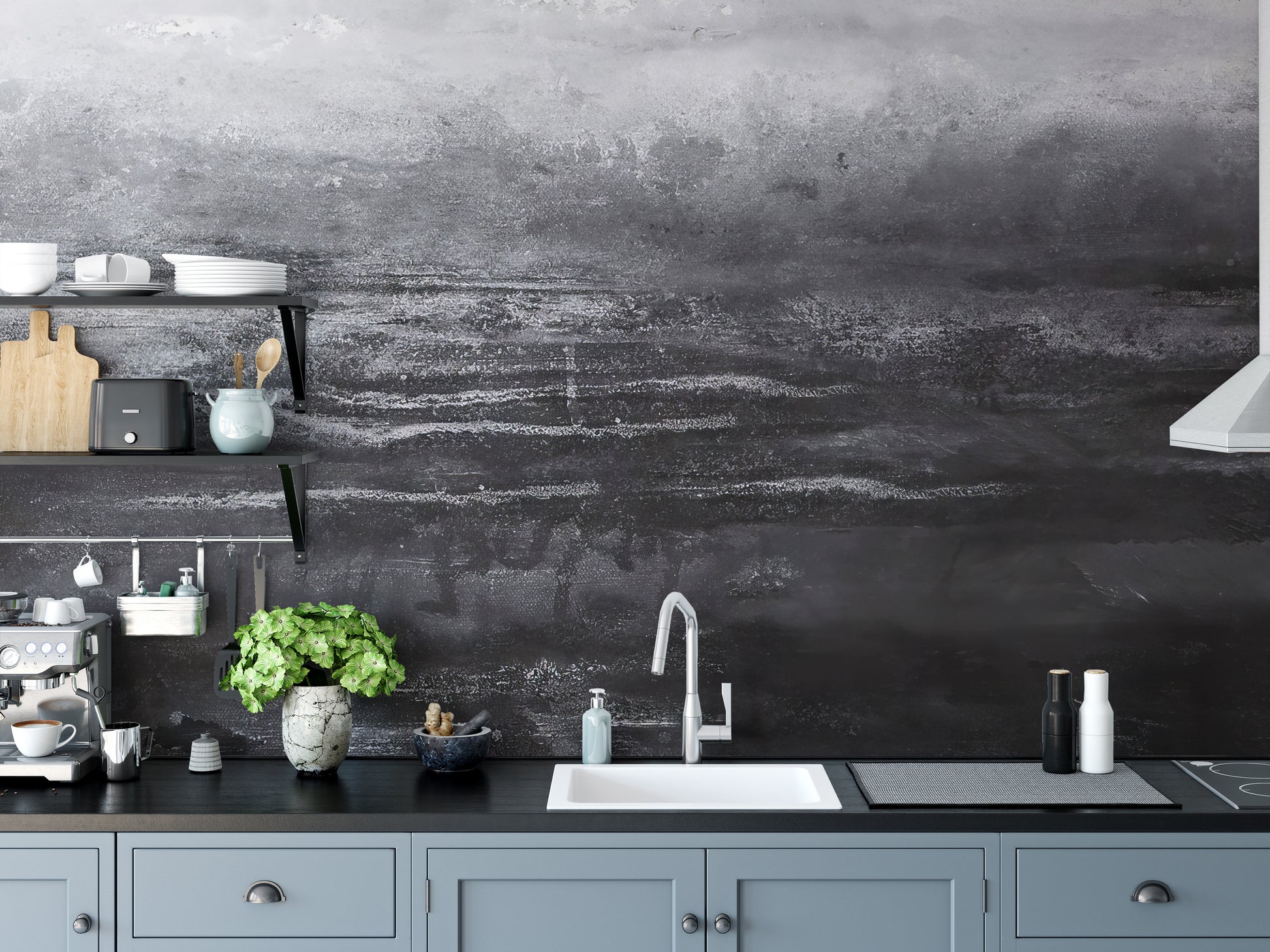 Mystic Charcoal Vistas Mural - Giffywalls