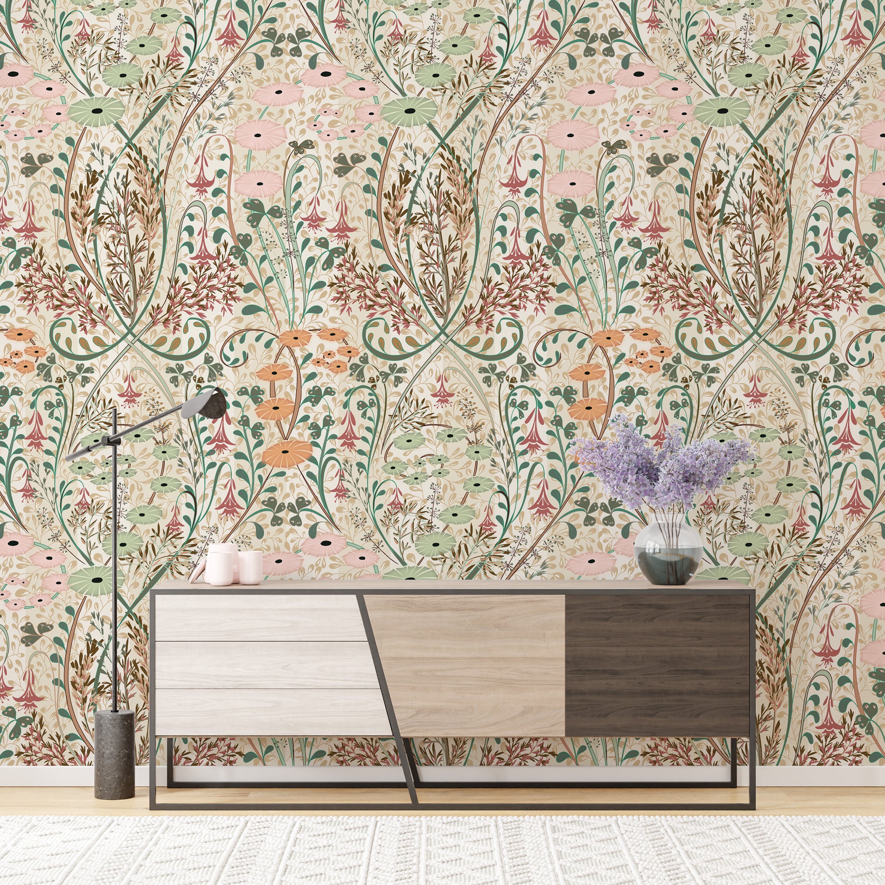 Subtle Fragrant Garden Wallpaper Design