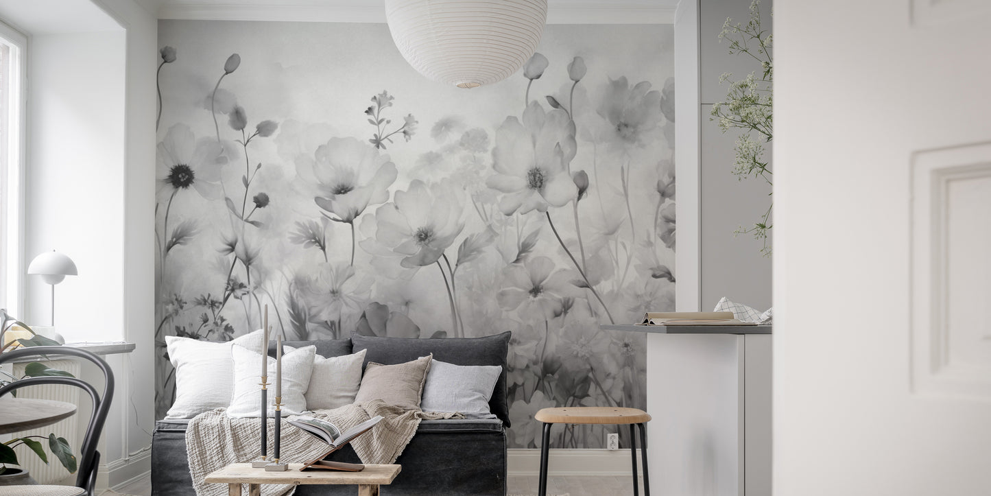 Spring Grey Flower Wallpaper For Walls