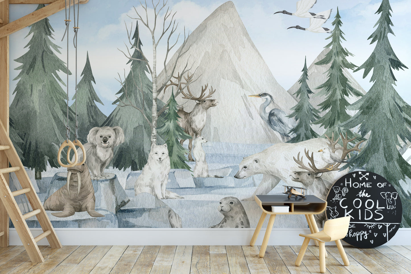 Frozen Frontier Majestic Wildlife Mural removable wallpaper