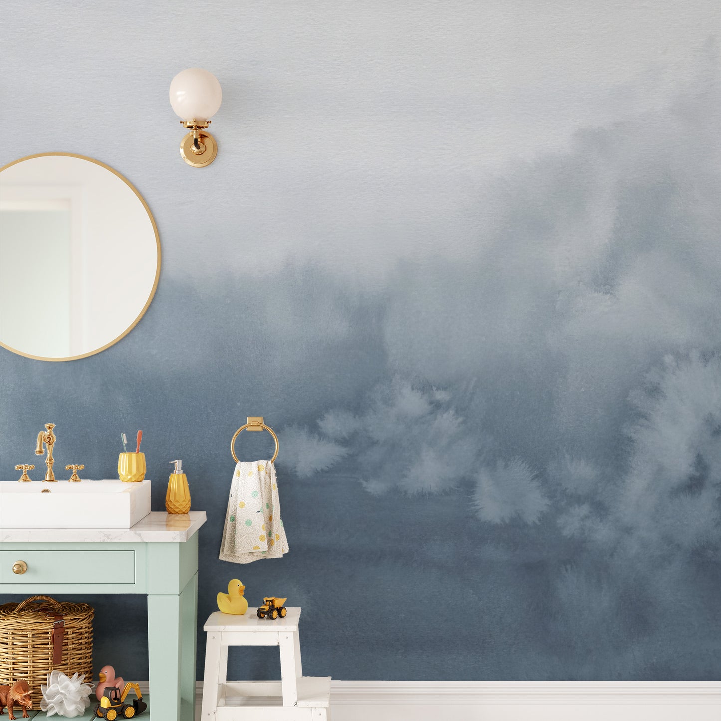 Blue Tone Ombre Wall Mural