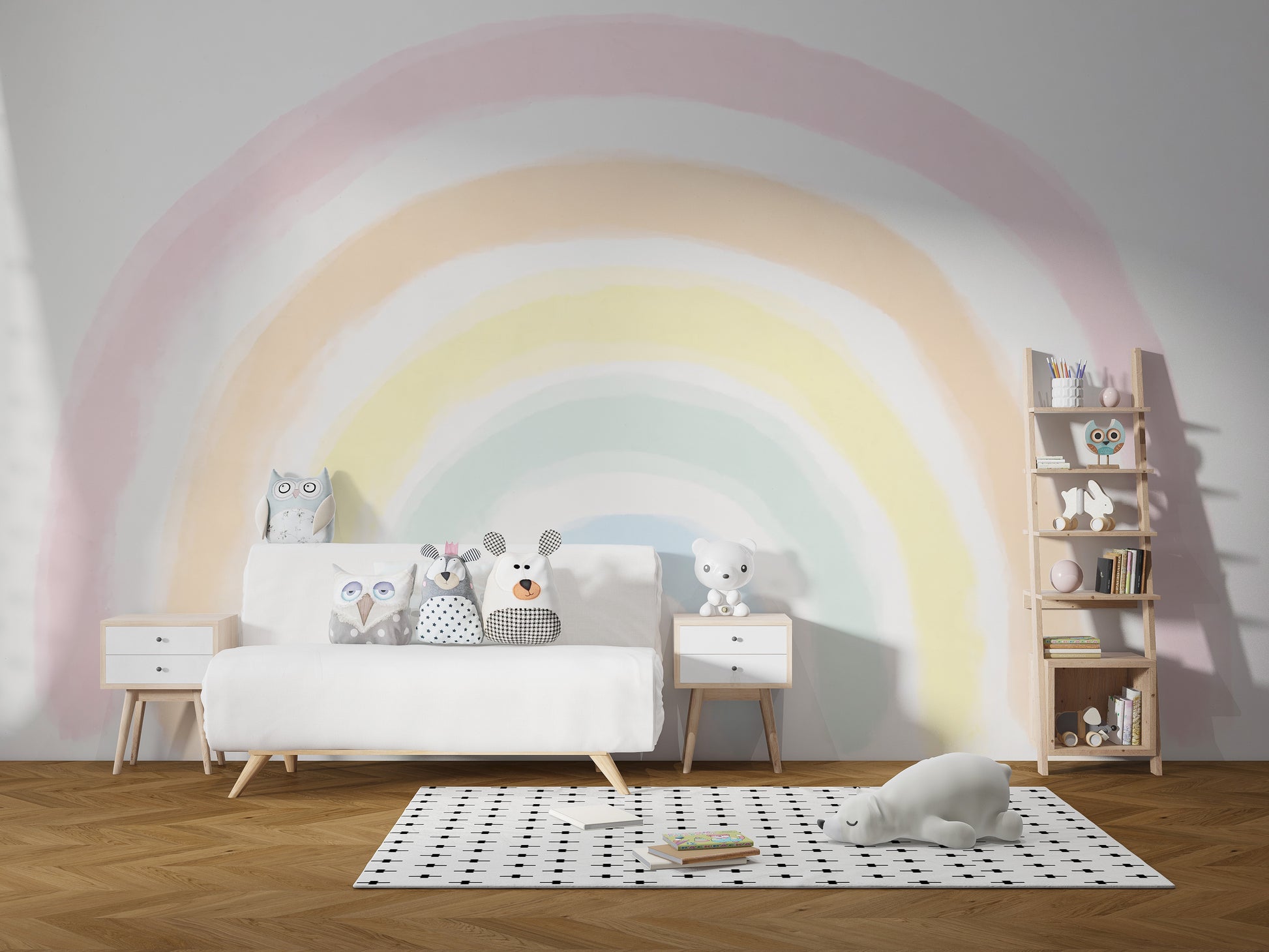 Pastel Rainbow Wall Mural - Giffywalls