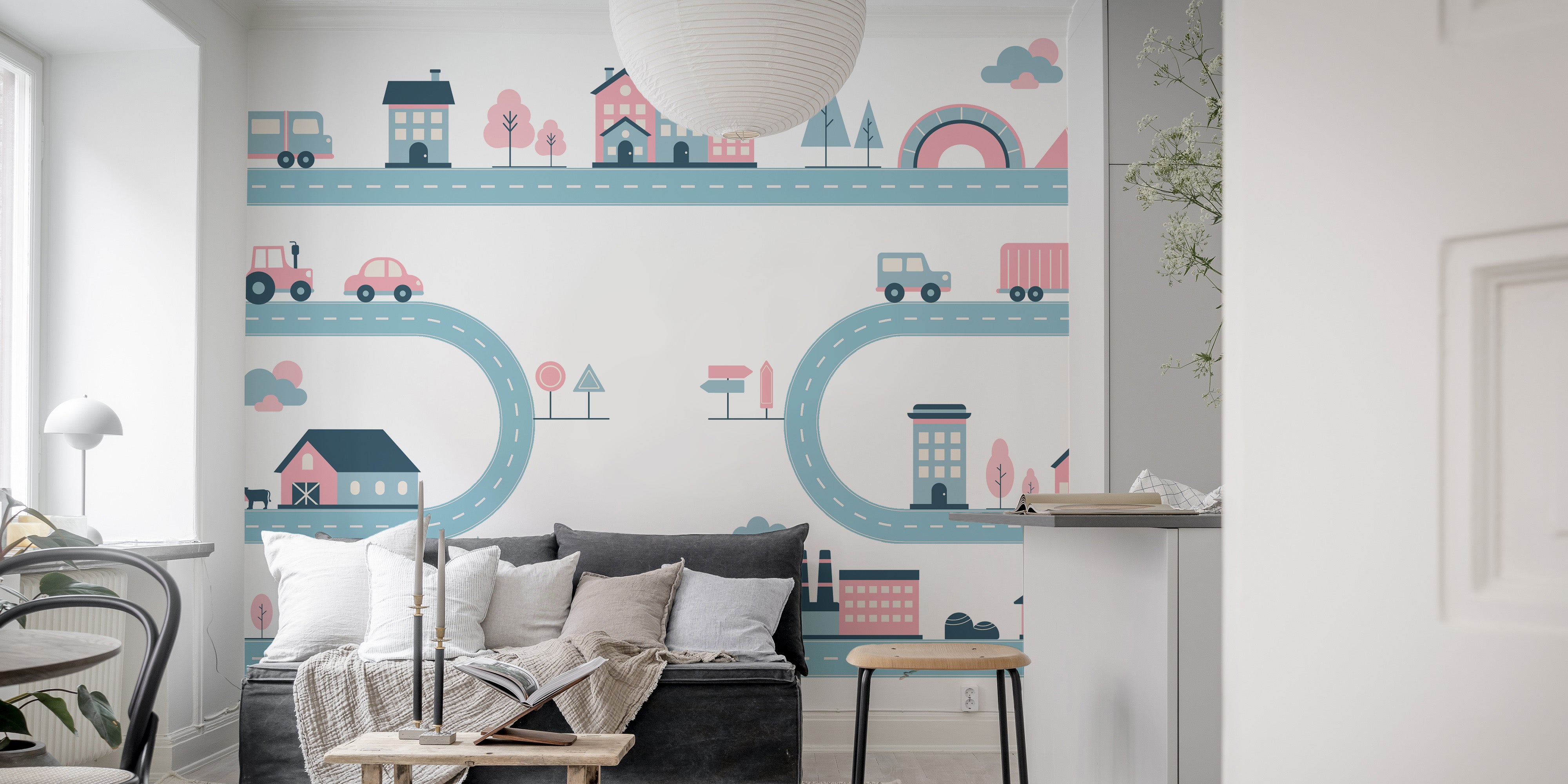 Tiny Town Urban Play Mural wall decor wallpaper