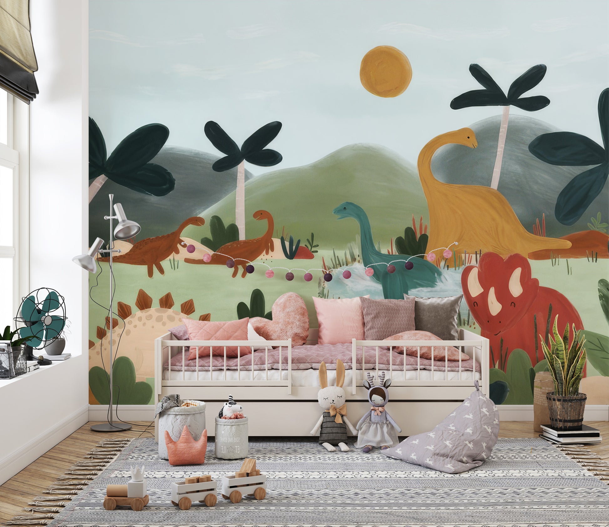 Kids’ room gentle giants wall mural