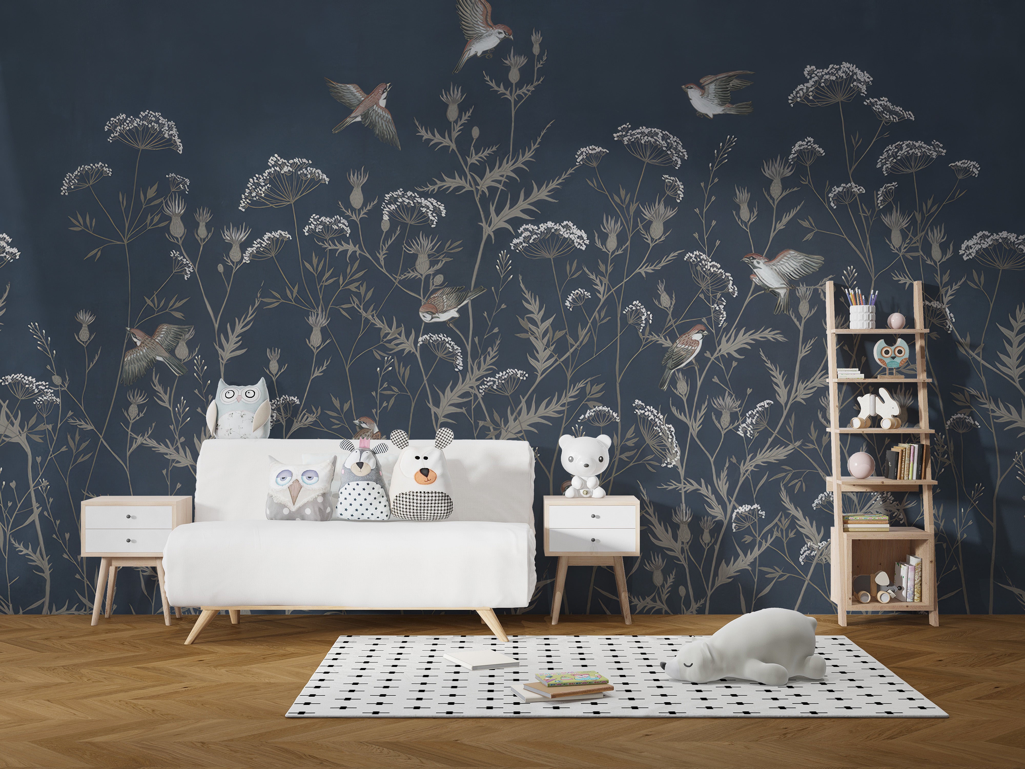 Aviary-themed wallpaper for sophisticated interiors