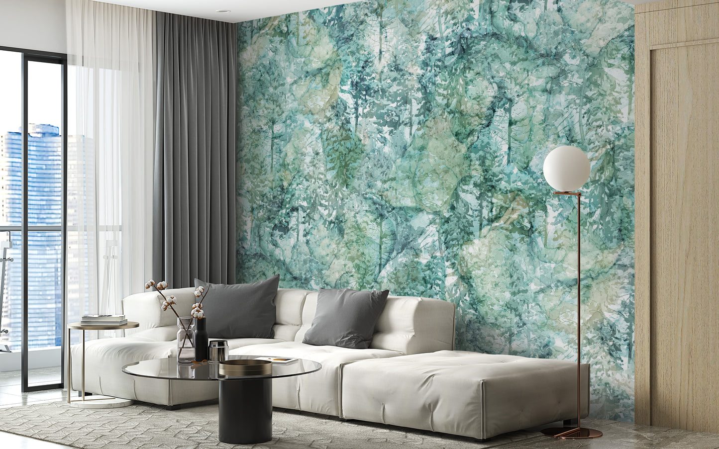 Fresh Green Vibes Tropical Forest Wallpaper Mural