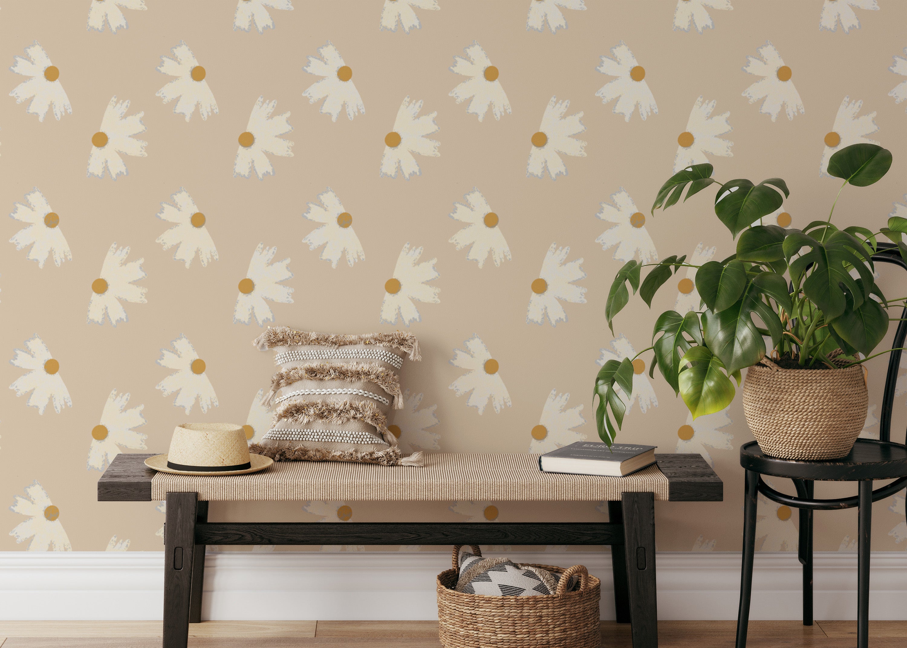 Beautiful Marigold Pearl Flower Wallpaper style
