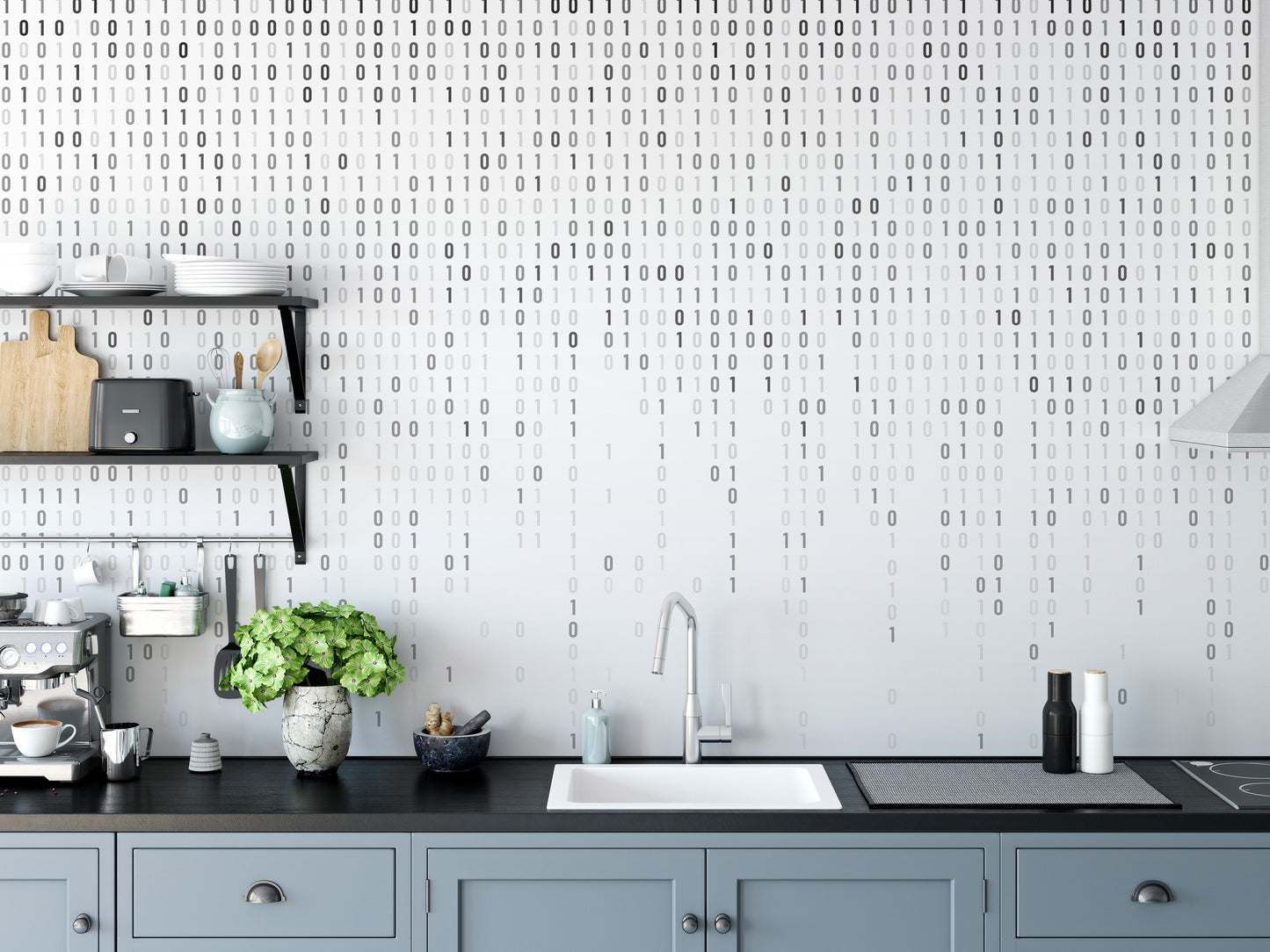 Digital Binary Code Wall Mural