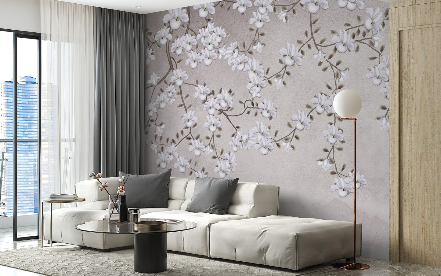 Graceful blossom branches wallpaper art
