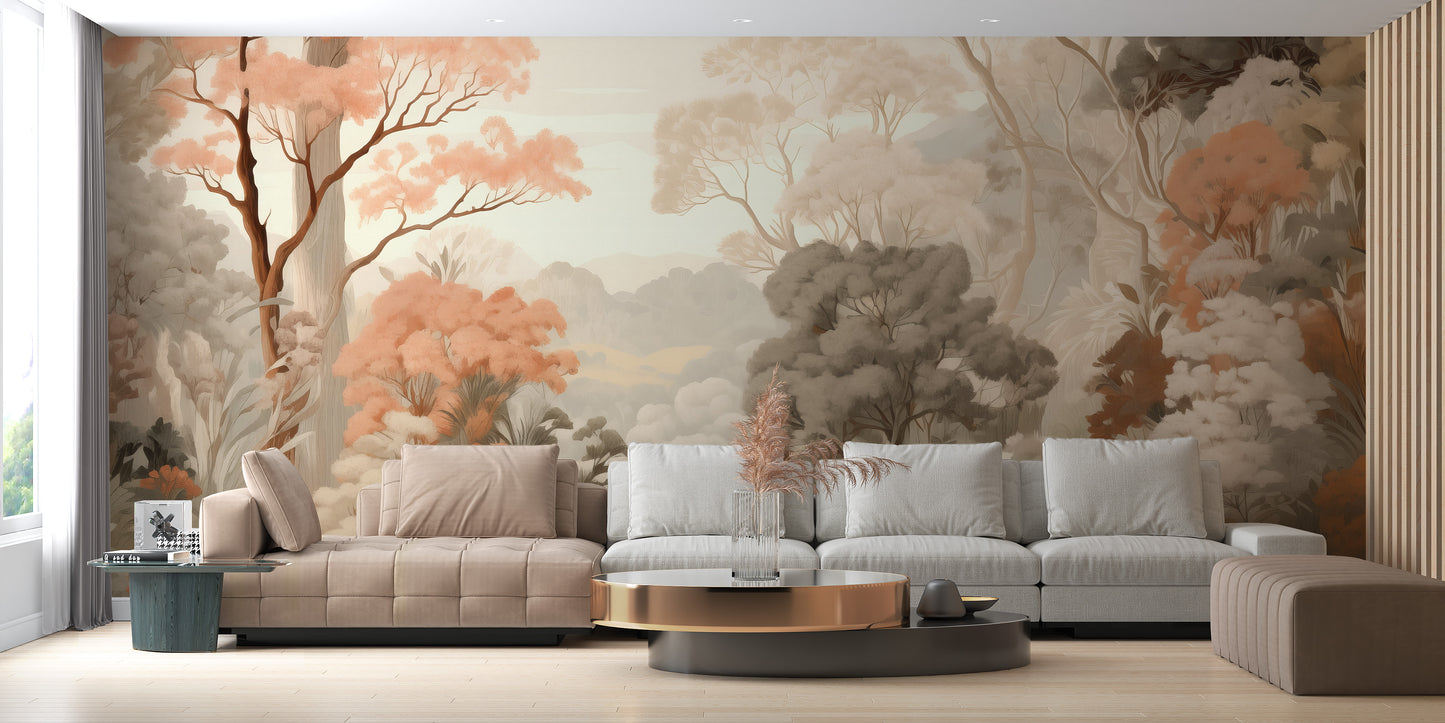 Forest Colorful Trees Wallpaper Mural