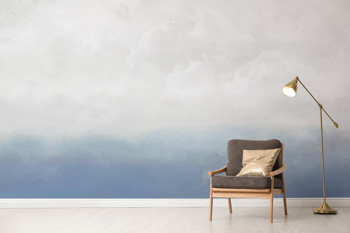 Blue White Sky Wallpaper Mural