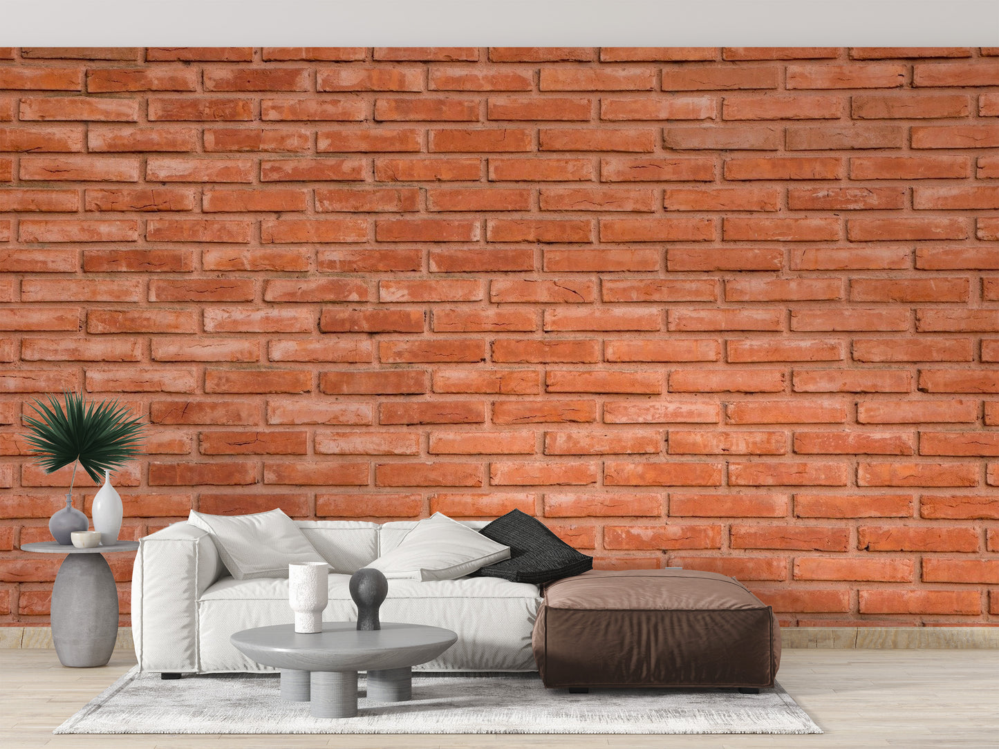 Red brick wallpaper for loft-inspired spaces
