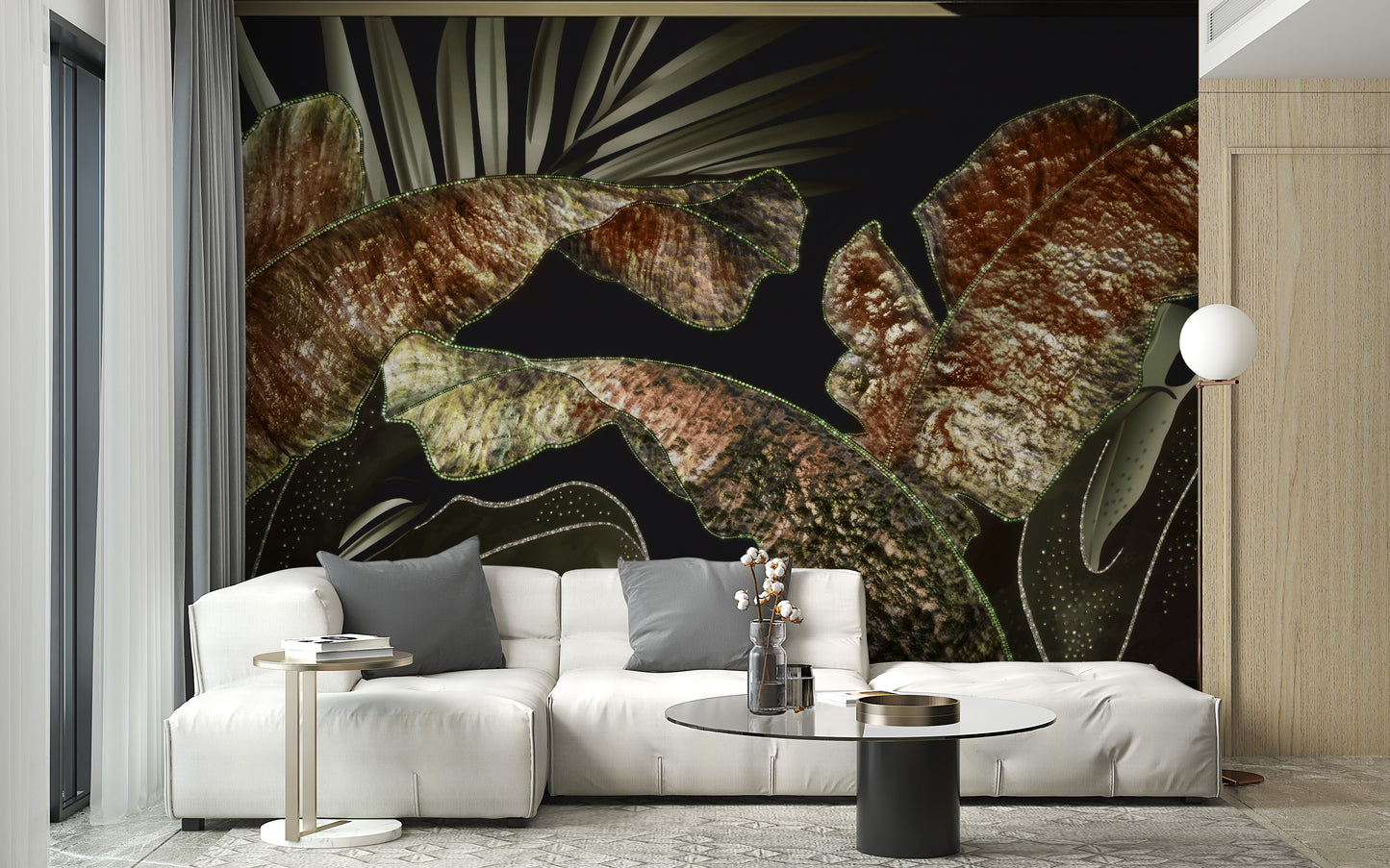 Large Tropical Leaves Wallpaper Murals - Giffywalls