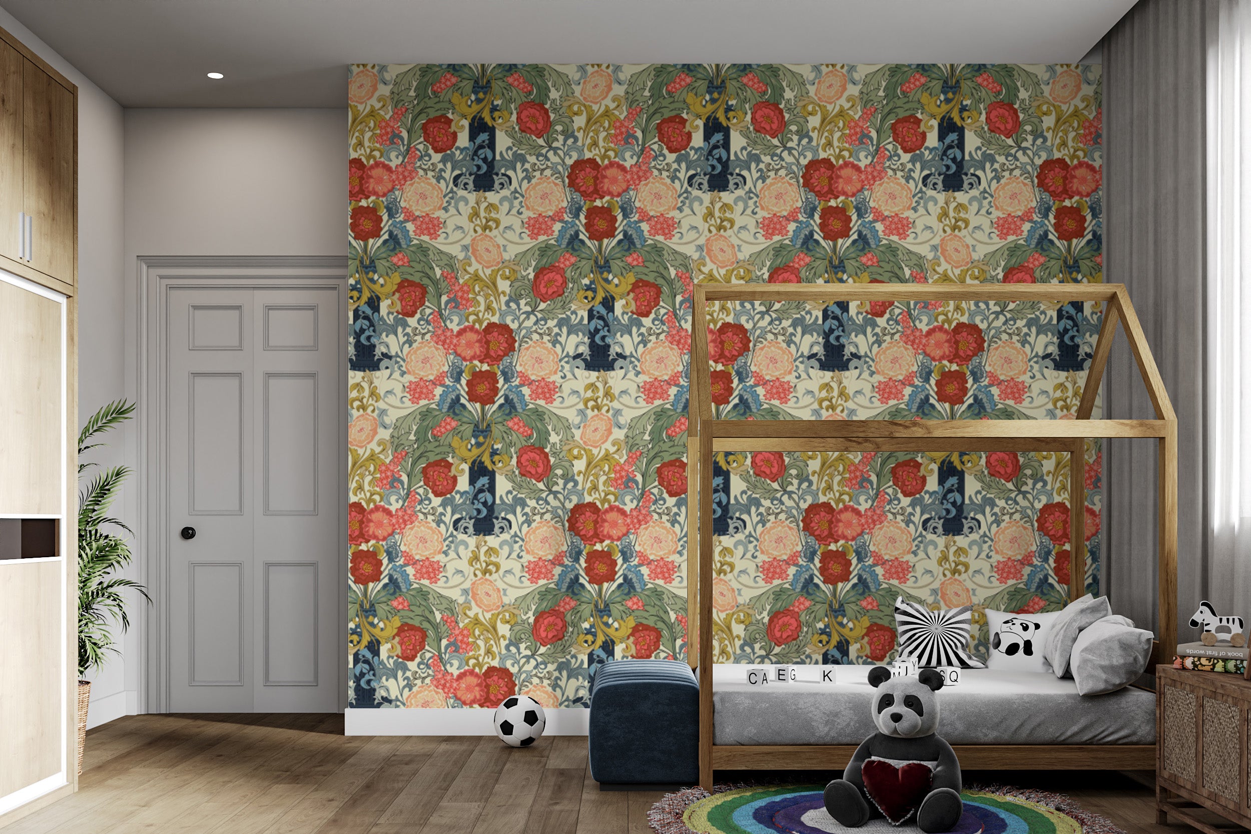 Luxurious Heritage Rose wallpaper creating a classic garden ambiance.
