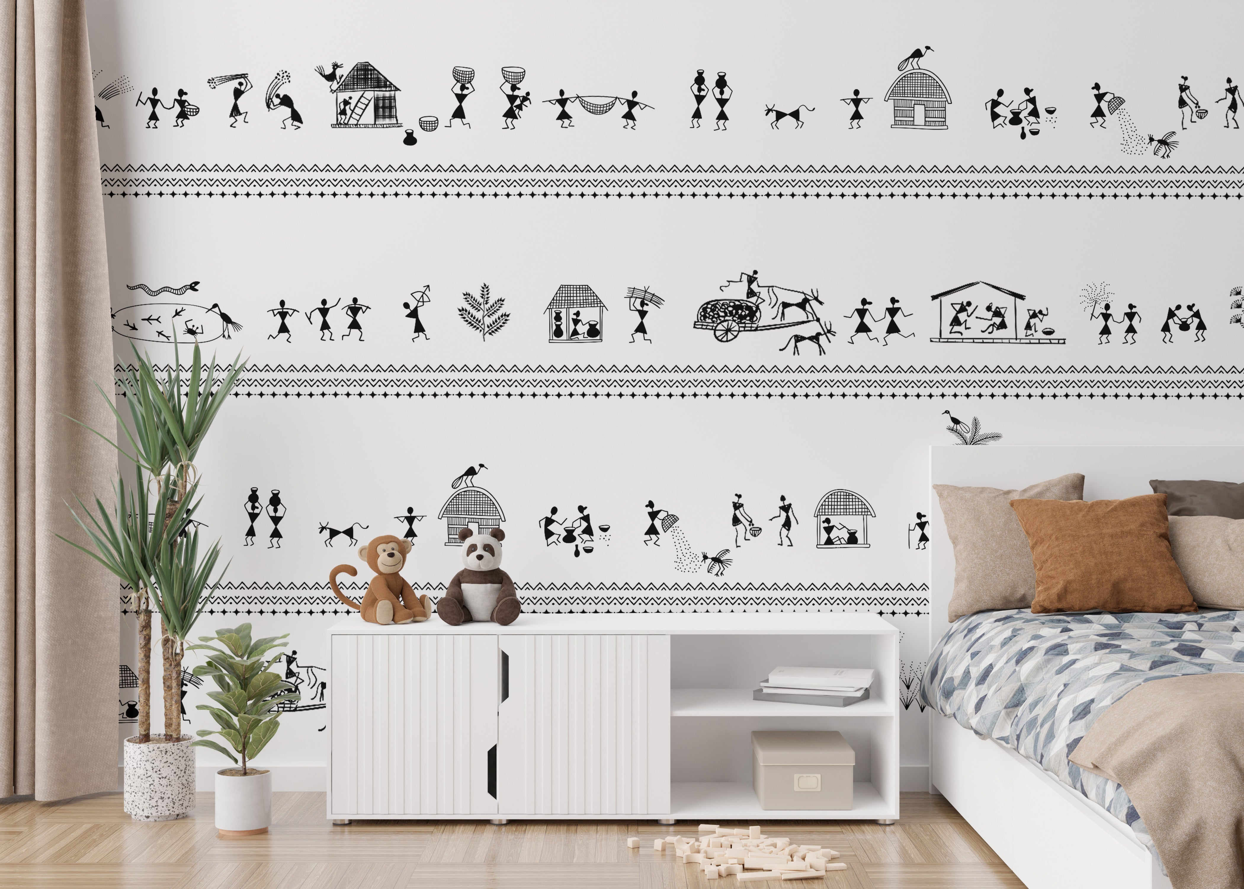 Tribal Rhythms Art Strip self-adhesive wallpaper