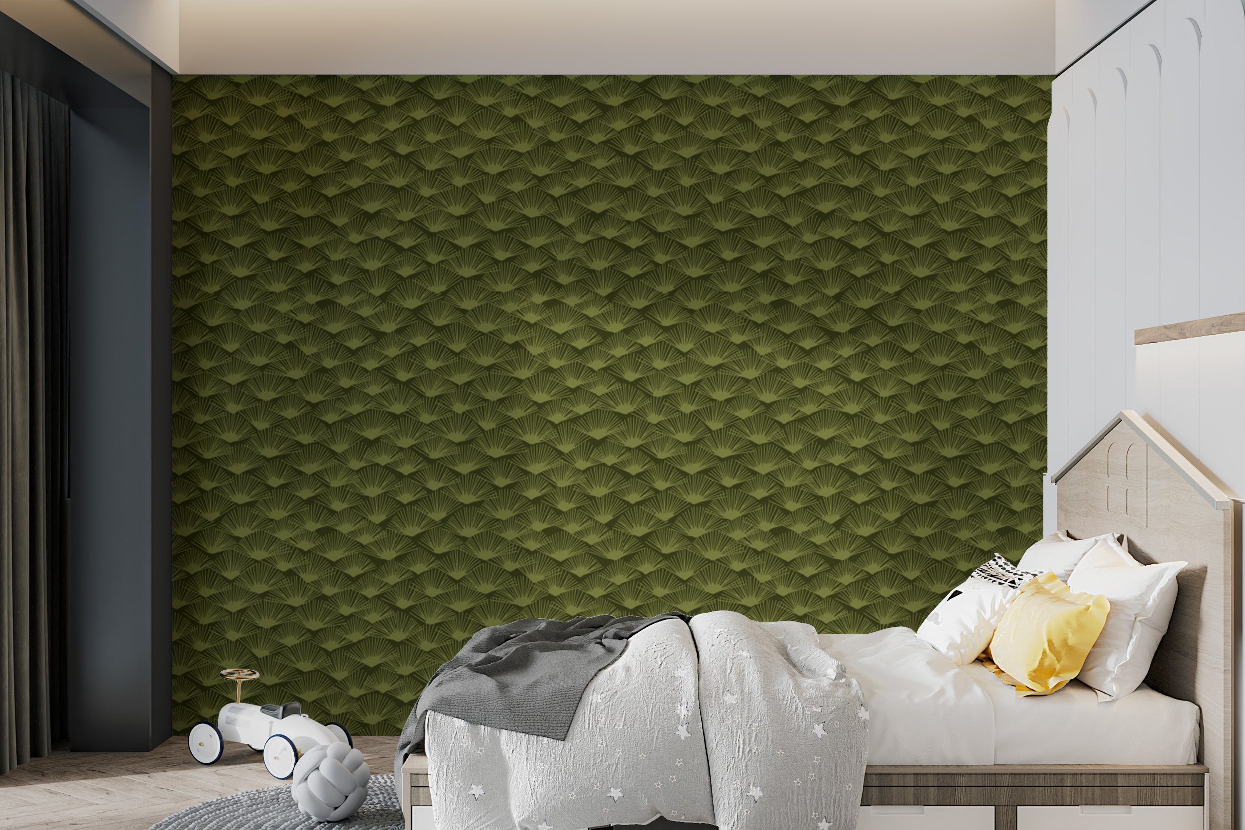 Mystic Moss Fanfare wallpaper featuring lush mossy tones.
