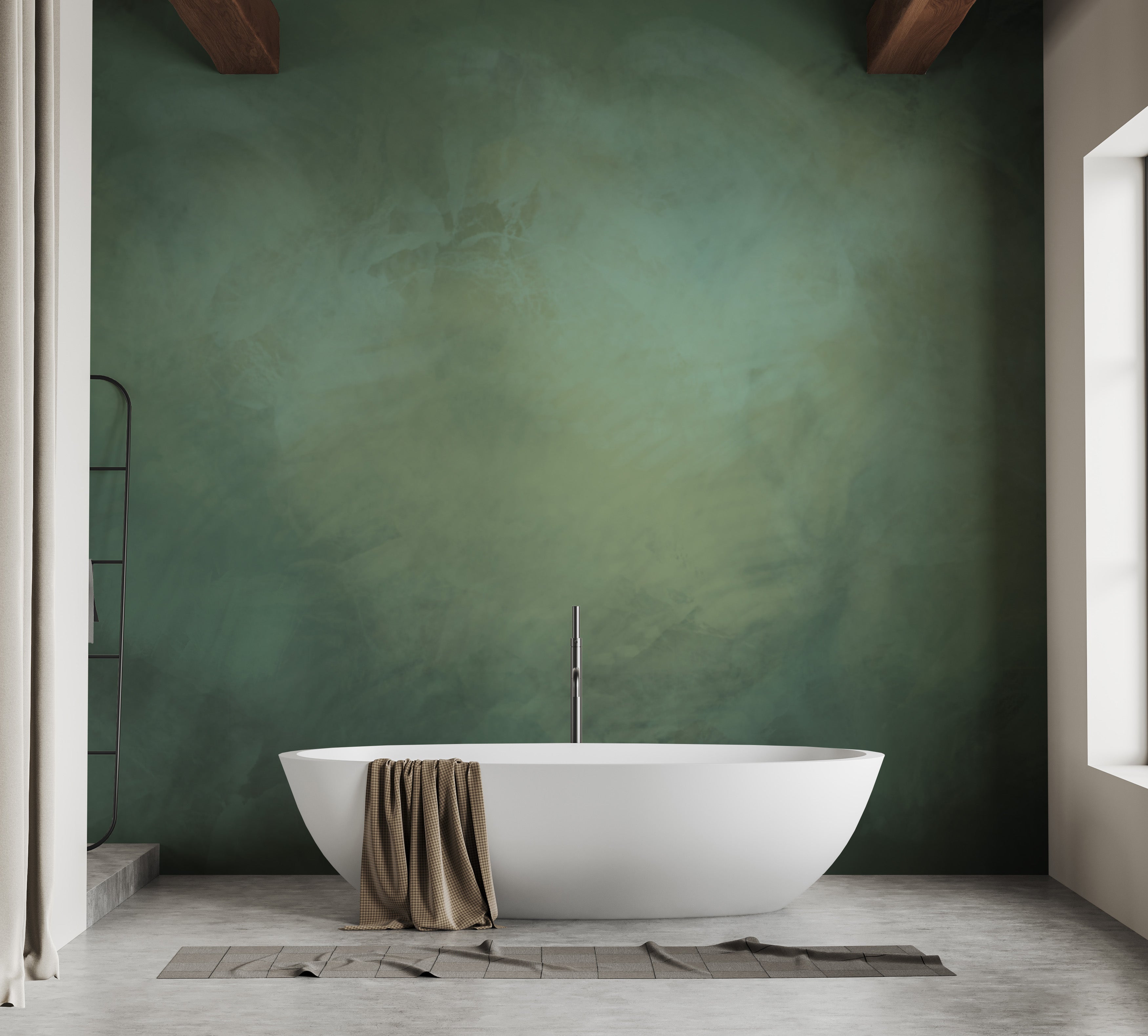 Luxurious aqua stone marble wallpaper mural for bathroom walls.