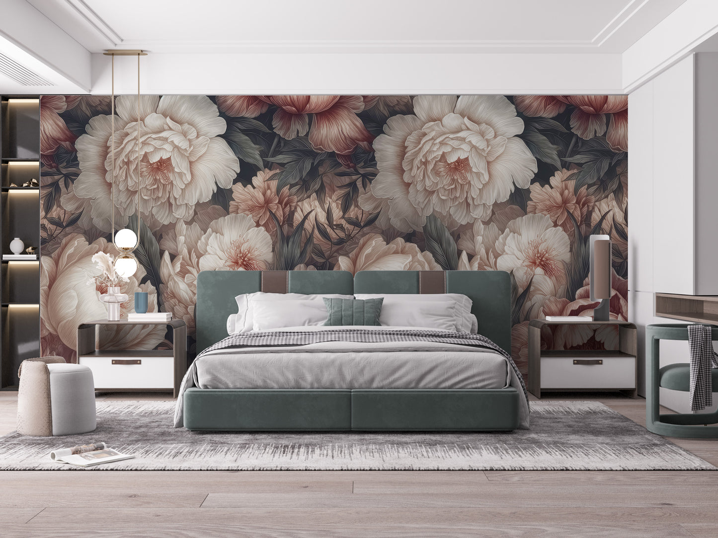 Peony Flower Wallpaper Mural - Giffywalls