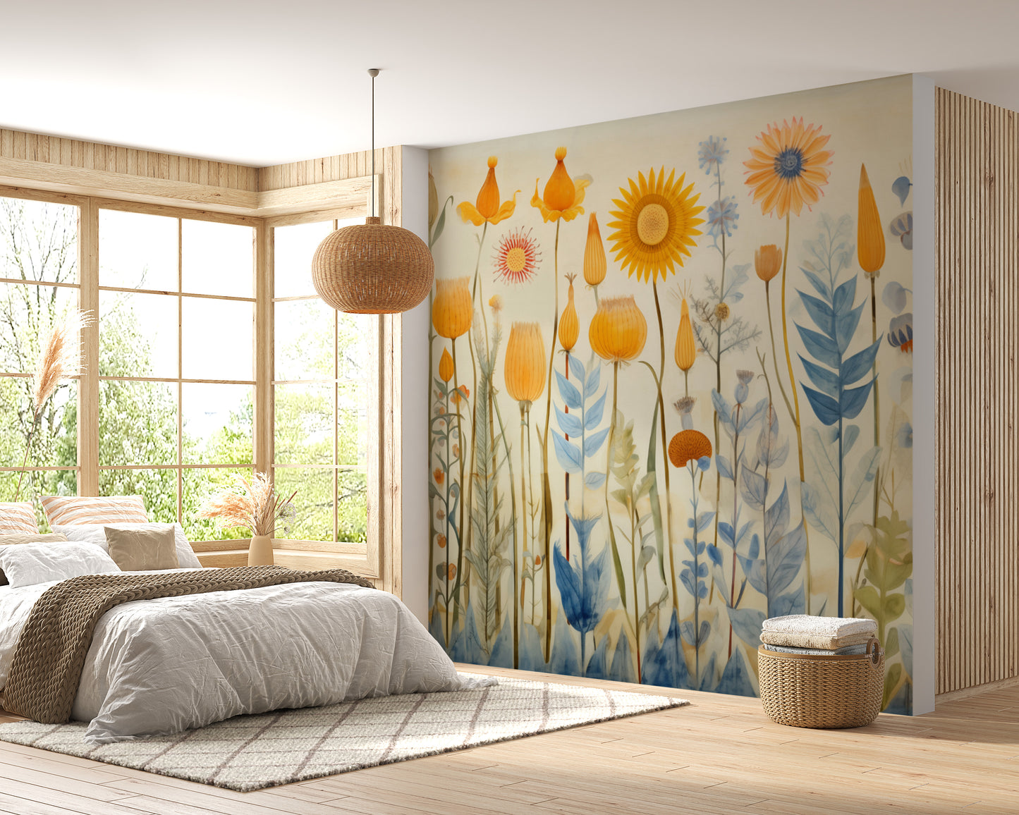 Brightly Colored Flowers Wallpaper Murals