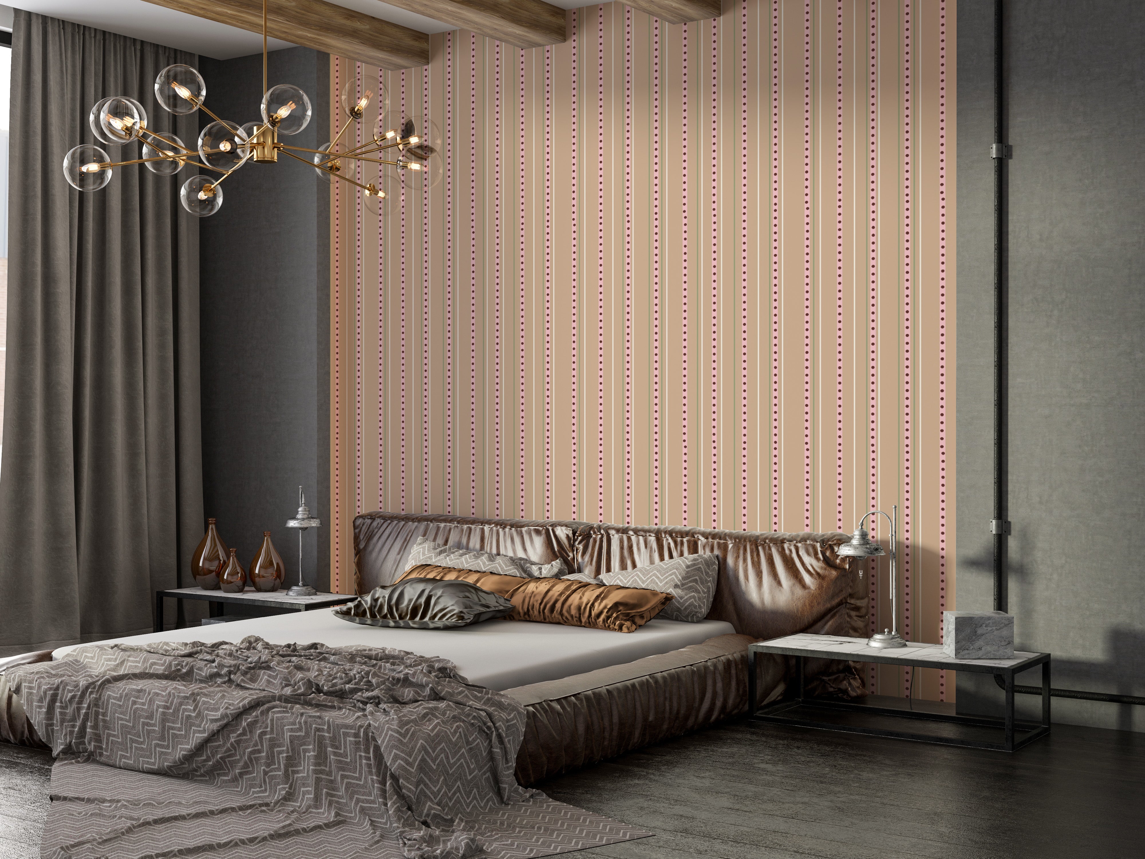 Minimalist tickle streaks wallpaper in tan