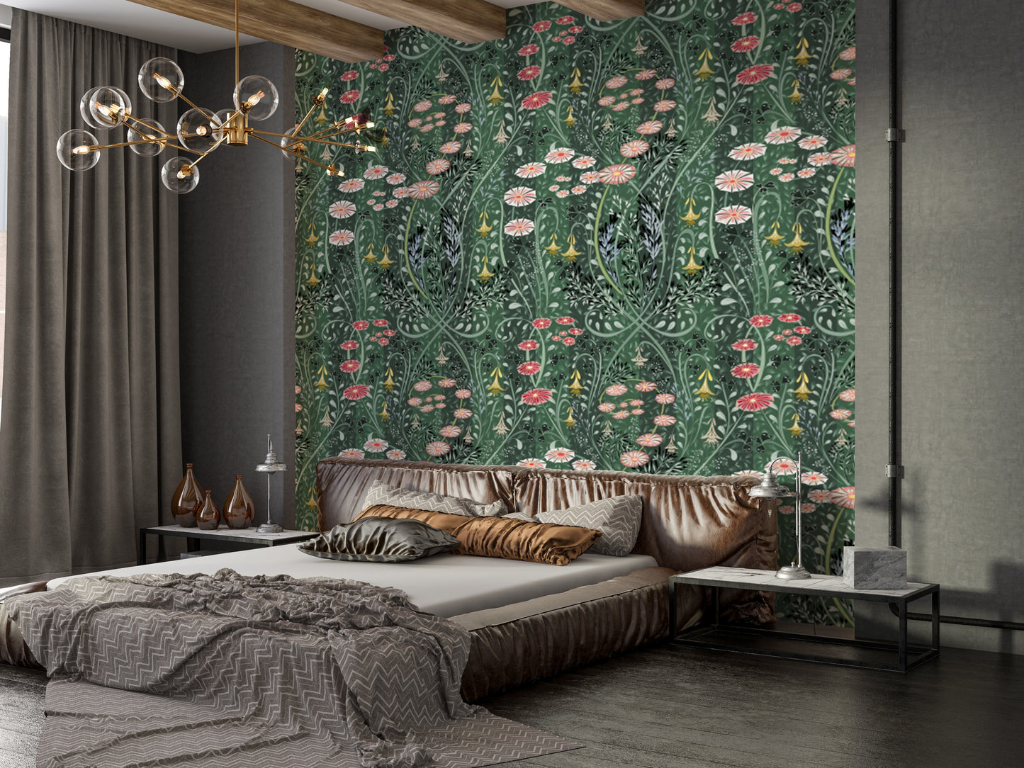 Reusable wallpaper with enchanting meadow patterns