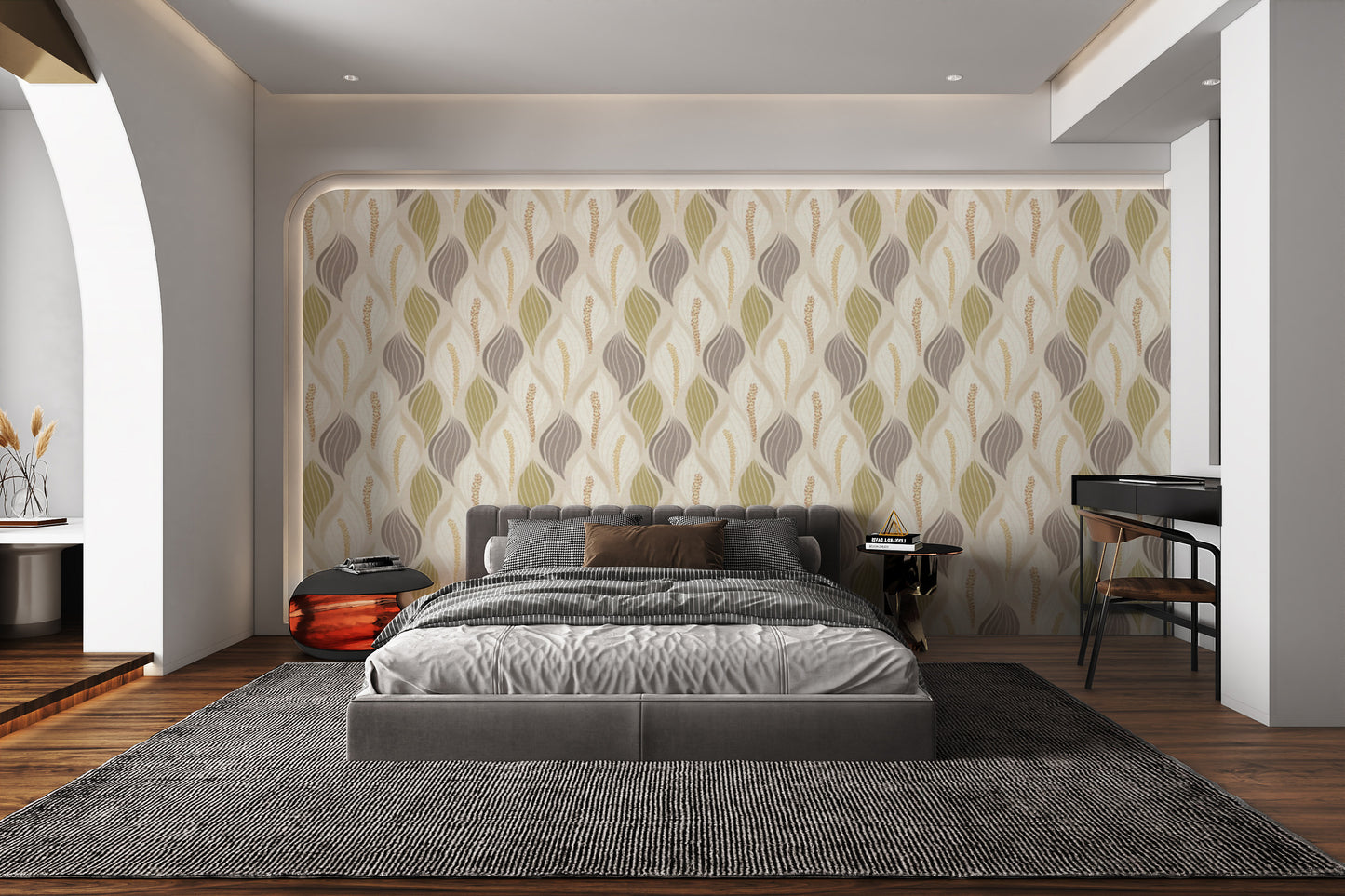 Chic wallpaper with seamless lily elegance