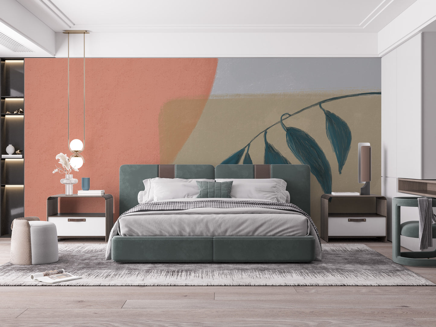 Elegant Leaves Wall Mural