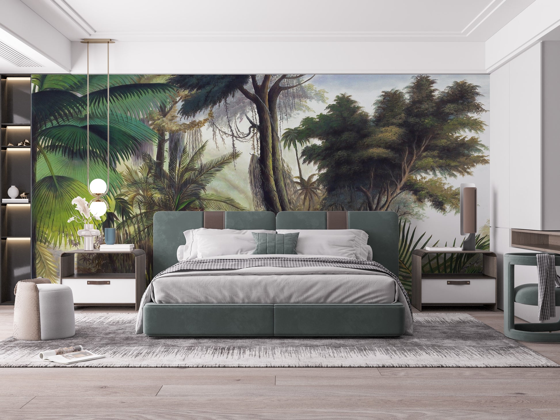 Ethereal tropical jungle mural
