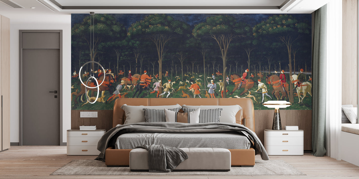 Vibrant hunting expedition wall mural art