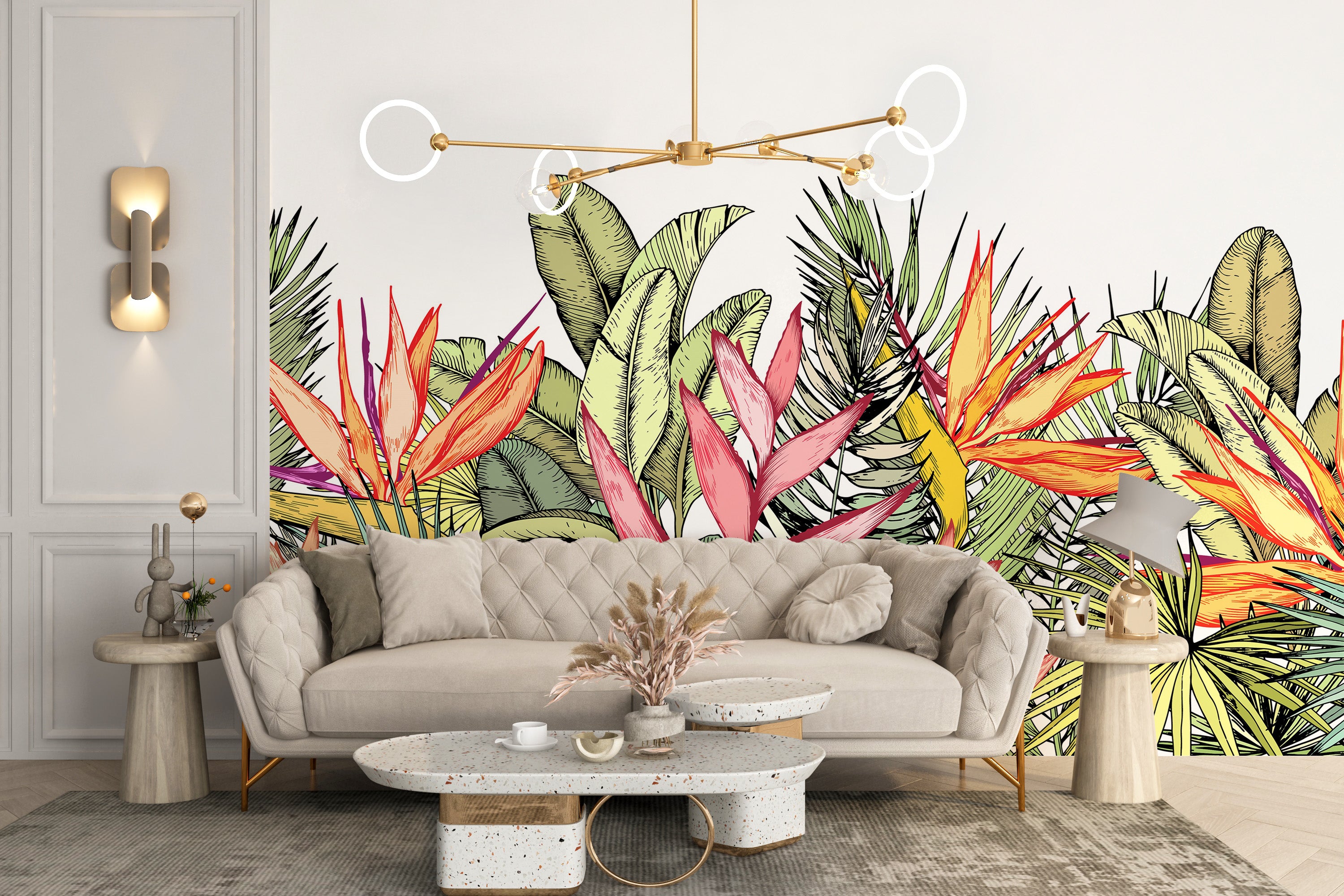 Stunning tropical paradise wallpaper design
