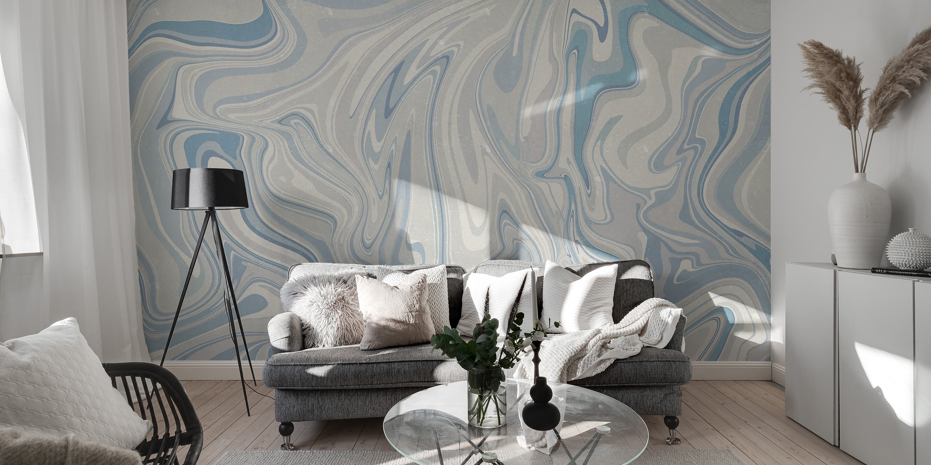 Misty Blue Klint Wallpaper for chic wall decor