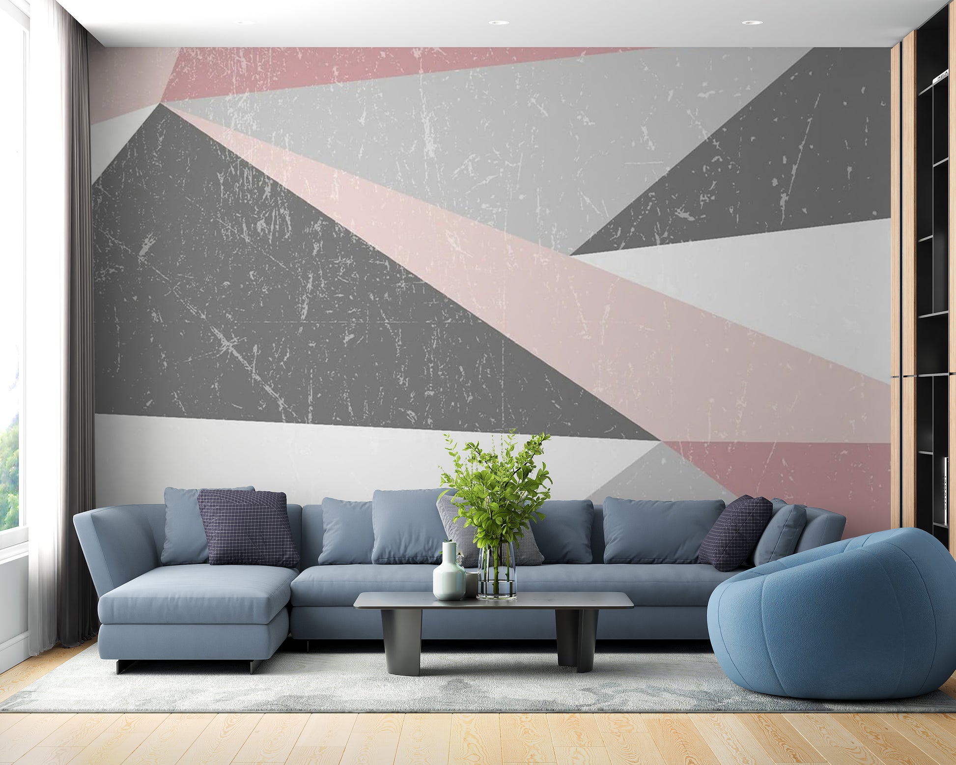 Grunge Triangle Scandinavian Wallpaper Mural
