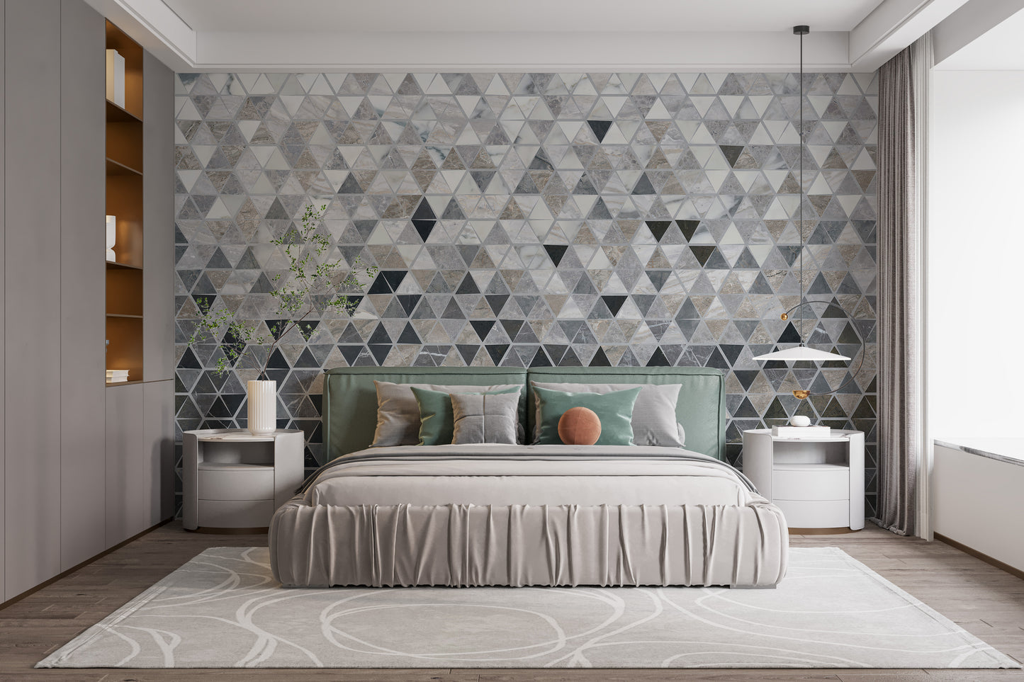 Unique mirror tiles wallpaper mural for interiors