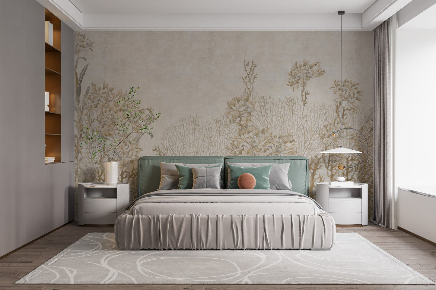 Monotone Sepia Flowers Shaded Wallpaper Murals - Giffywalls