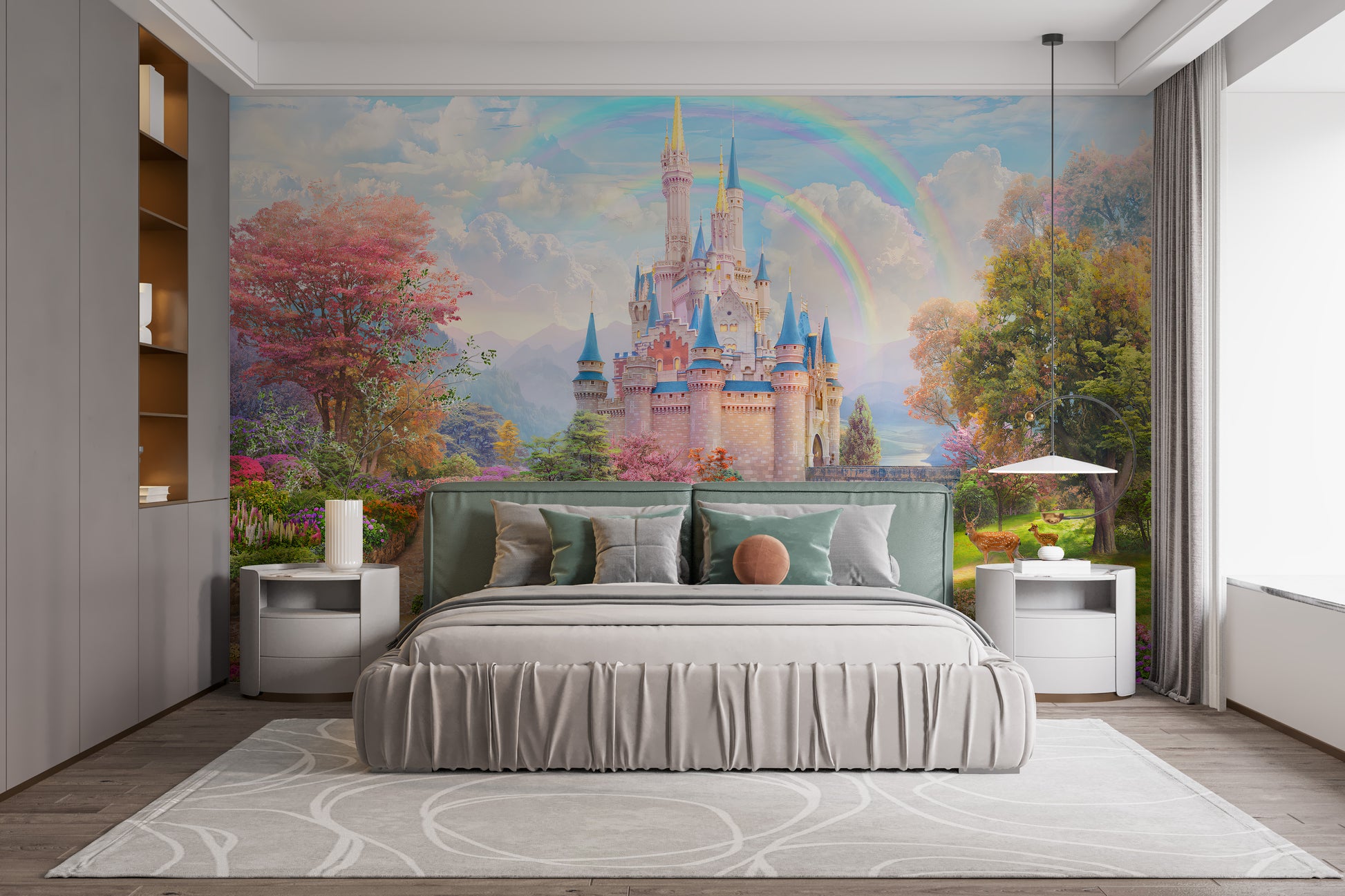 Fairy Tale Princess Castle Wallpaper for Nursery Walls
