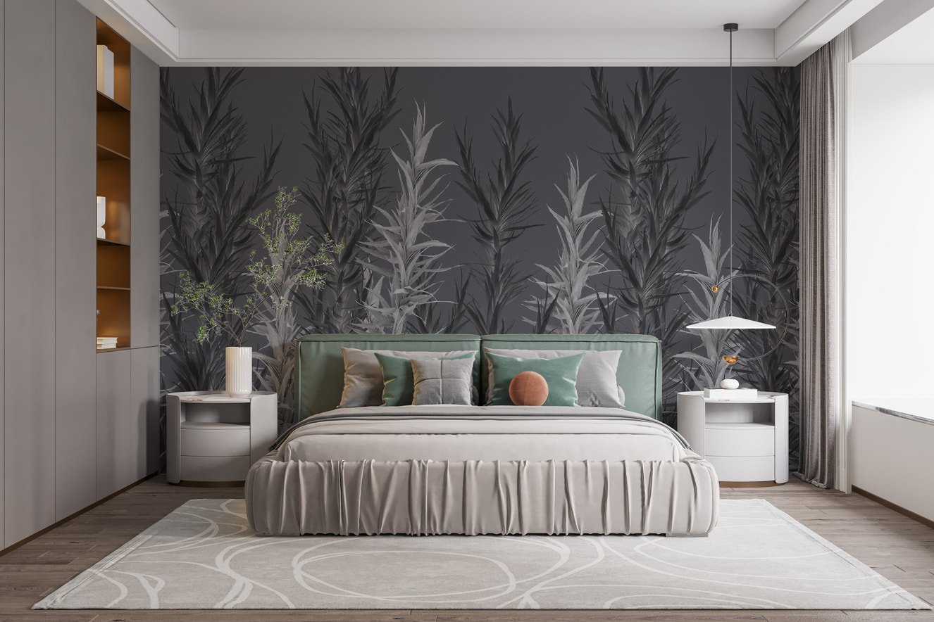 Grey Dracaena Wallpaper Mural
