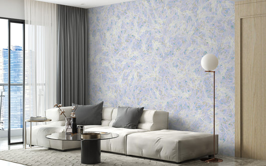 Blue leaf patterned wallpaper murals
