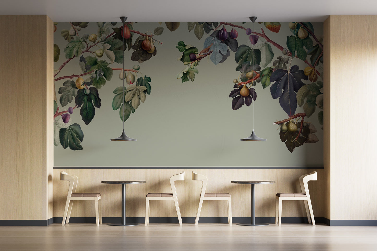 Botanical Fig Garden Wall Mural with serene vibes
