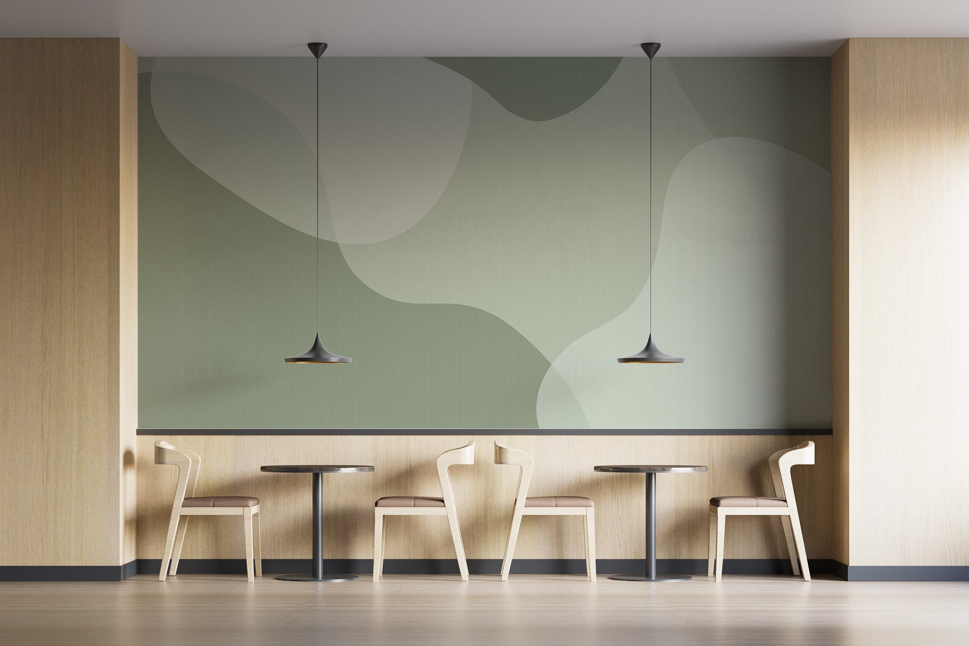 Vibrant Green Abstract Wallpaper Mural design
