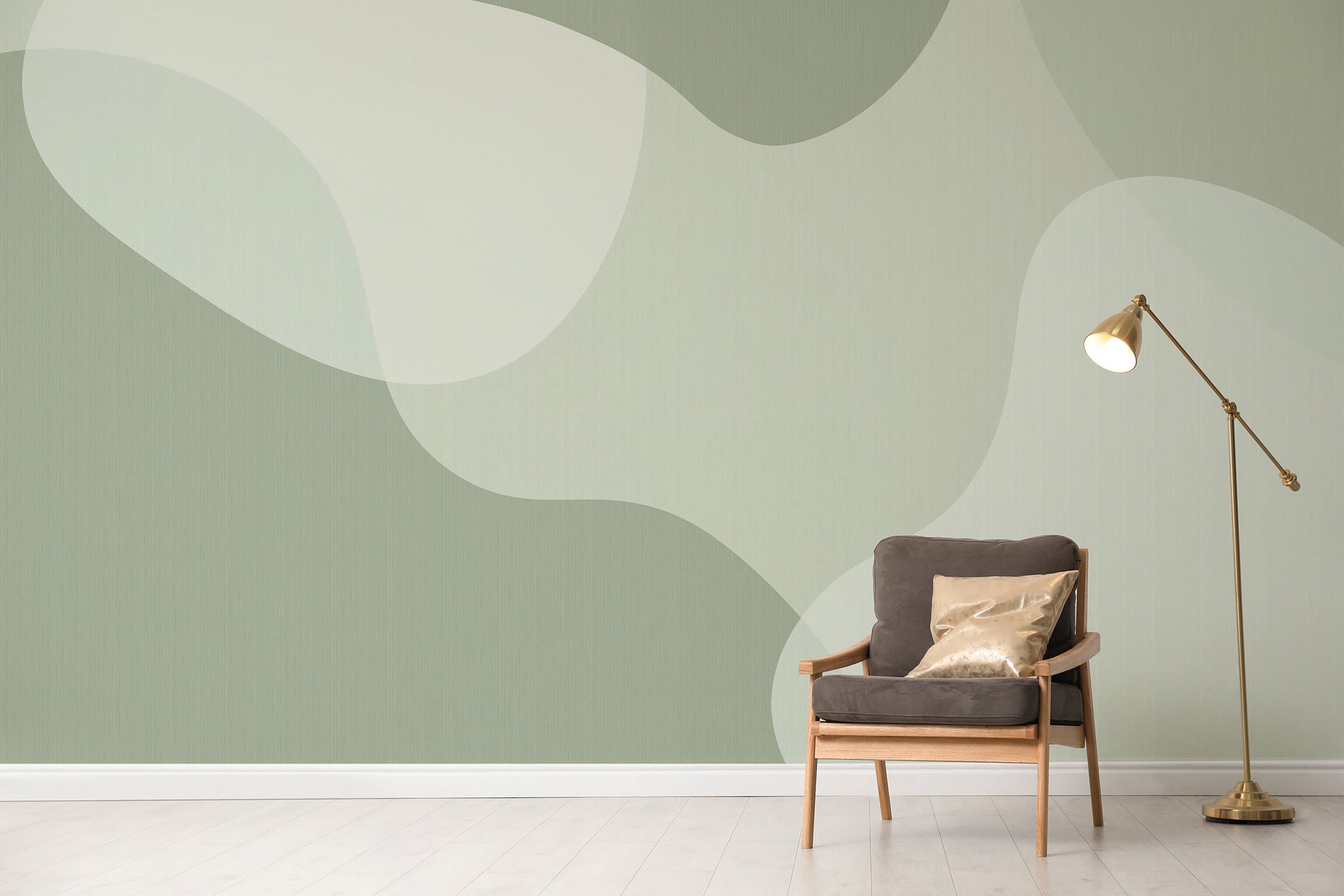 Unique Green Abstract Wallpaper Mural for interiors
