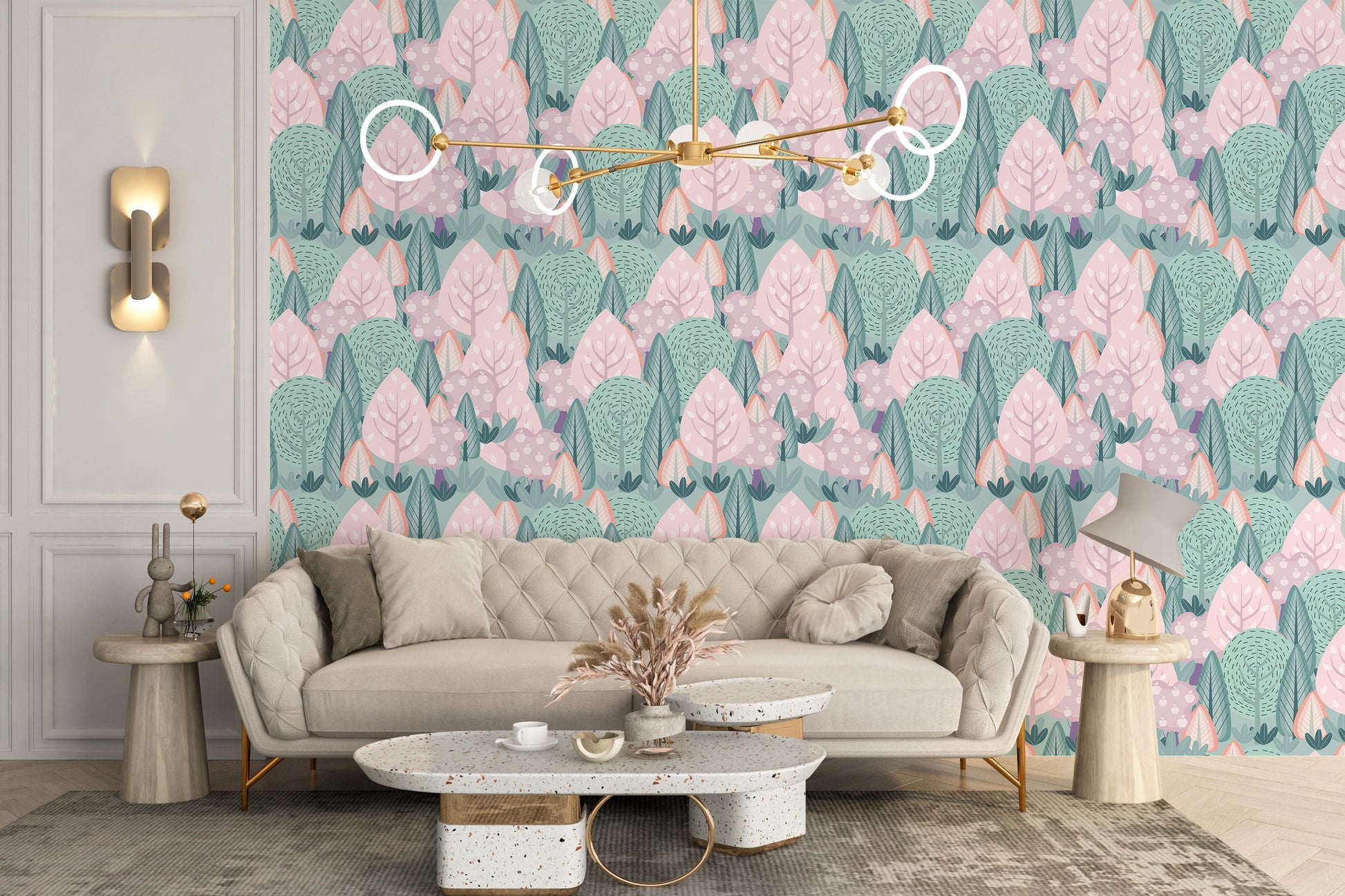 Scandinavian tree design wallpaper art
