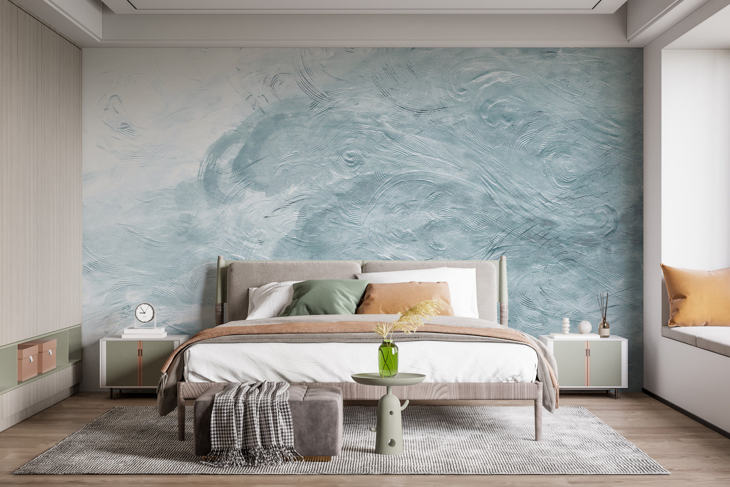 Watercolor Blue Waves Wallpaper Murals