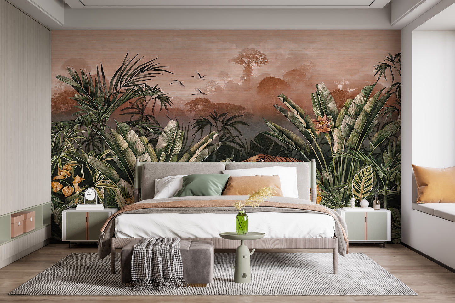 Exotic wild outdoors tropical wallpaper tones